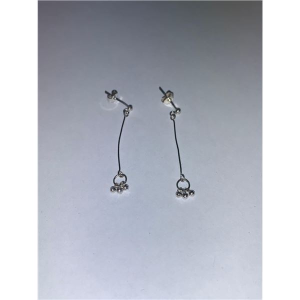 Ladies Silver Pendulum Dangle Earrings