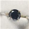 Image 2 : 10K Yellow Gold Black Diamond(3ct) Ring (~Size 6) (~weight 2.47g), Made in Canada, Appraised Retail 