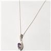 Image 3 : 10K Yellow Gold Amethyst(0.6ct) Diamond(0.2ct) Necklace, Appraised Retail $1425