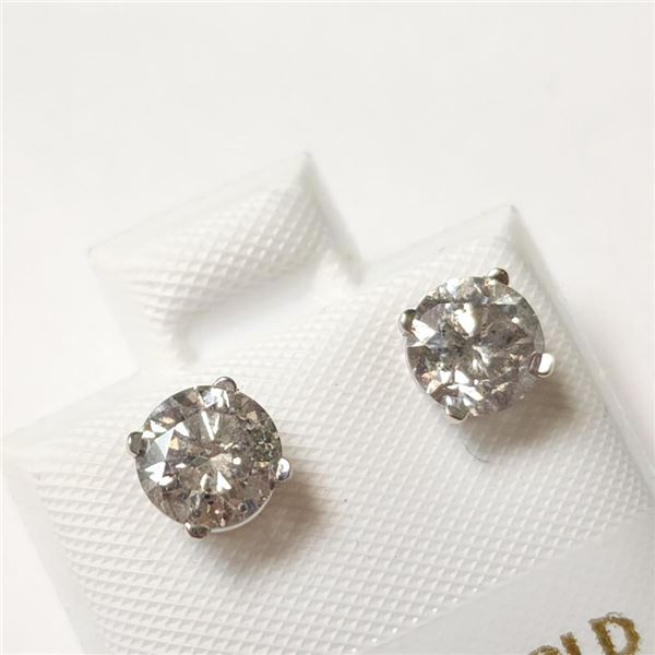 14K White Gold Natural Diamond(1.55ct) I1-3 Gh (~weight 0.95g), Made in Canada, Appraised Retail $53