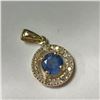 Image 2 : 10K Yellow Gold Sapphire(0.55ct) Diamond(0.15ct) Pendant (~weight 1.2g), Made in Canada, Appraised R