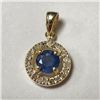 Image 3 : 10K Yellow Gold Sapphire(0.55ct) Diamond(0.15ct) Pendant (~weight 1.2g), Made in Canada, Appraised R