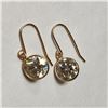 Image 1 : 14K Yellow Gold White Moissanite(2.2ct) Earrings (~weight 0.7g), Appraised Retail $1000