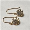 Image 3 : 14K Yellow Gold White Moissanite(2.2ct) Earrings (~weight 0.7g), Appraised Retail $1000