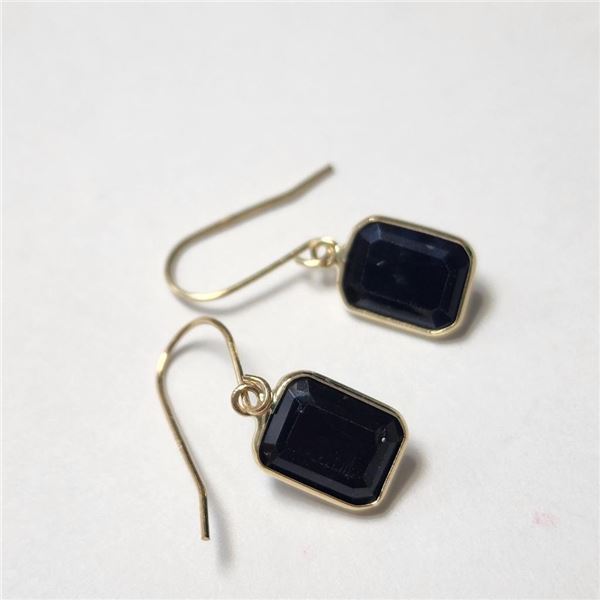 14K Yellow Gold Sapphire(4.3ct) Earrings (~weight 1.13g), Appraised Retail $1000