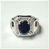 Image 1 : Silver Sapphire(3ct) Cubic Zirconia(0.68ct) Ring (~weight 7.14g), Appraised Retail $865