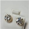 Image 3 : 14K Yellow Gold White Moissanite(2.58ct) Earrings (~weight 1.06g), Made in Canada, Appraised Retail 