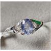 Image 2 : 10K White Gold Ceylon Sapphire(0.9ct) Diamond(0.04ct) Ring (~Size 7) (~weight 1.51g), Made in Canada