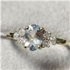 Image 3 : 10K Yellow Gold Aquamarine(1ct) Diamond(0.2ct) Ring (~Size 7) (~weight 1.8g), Appraised Retail $1815