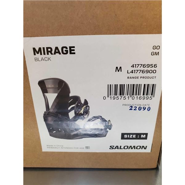 NEW Salomon Mirage Black Snowboard Bindings Size M