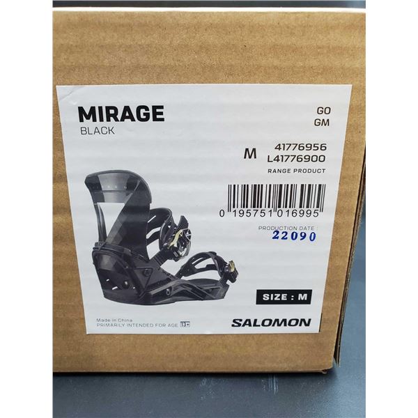 NEW Salomon Mirage Black Snowboard Bindings Size M