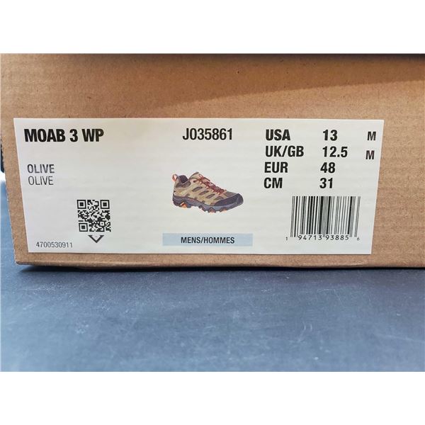NEW Mens Merrell MOAB 3 WP Shoe Olive Size 13
