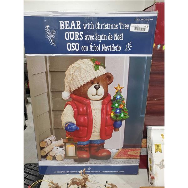 Bear With Christmas Tree Ornament