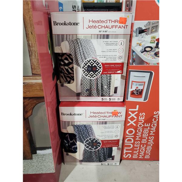 Lot Of 2 Brookstone Heated Throw