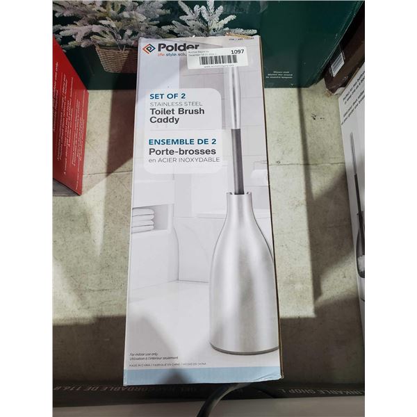 Set Of 2 Stainless Steel Toilet Brush Caddy