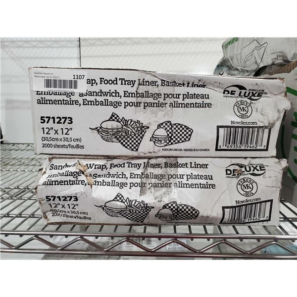Lot Of 23 Sandwich Wrap, Food Tray Liners (12" x 12")