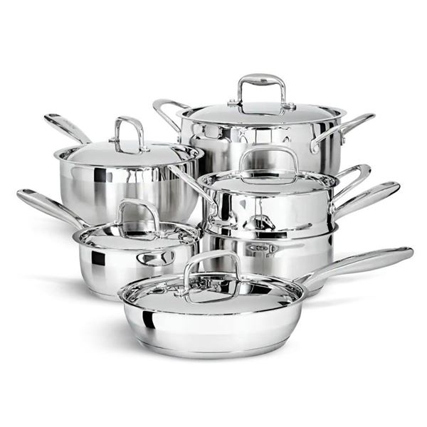 NEW Paderno Canadian Classic 11 PC stainless Steel Cookware Set