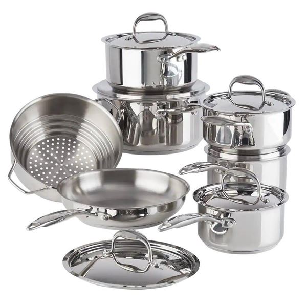 NEW Paderno Canadian Classic 13 PC stainless Steel Cookware Set