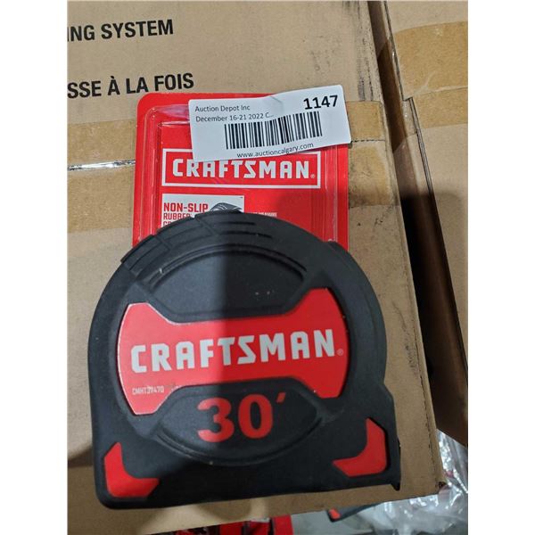 NEW Craftsman 30' Non slip rubber grip Tape measure
