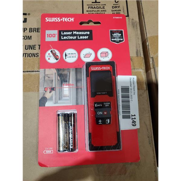 NEW Swiss Tech 100' Laser Measure
