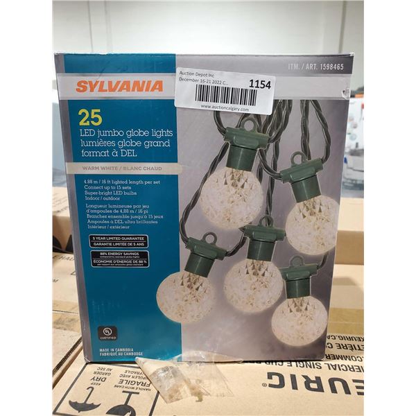 Sylvania LED Jumbo globe lights, warm white *tested and working* 16' long