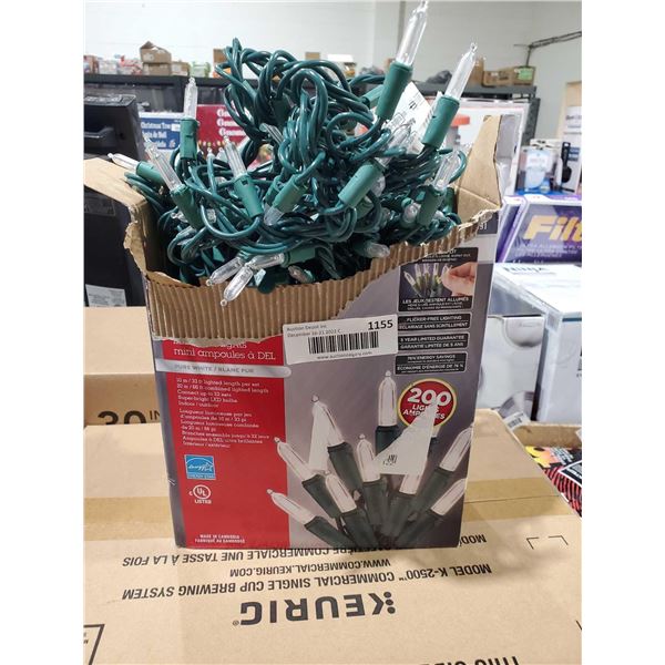 Sylvania Stay-lit 2 sets of 100 LED mini lights pure white *tested and working* 33' per set