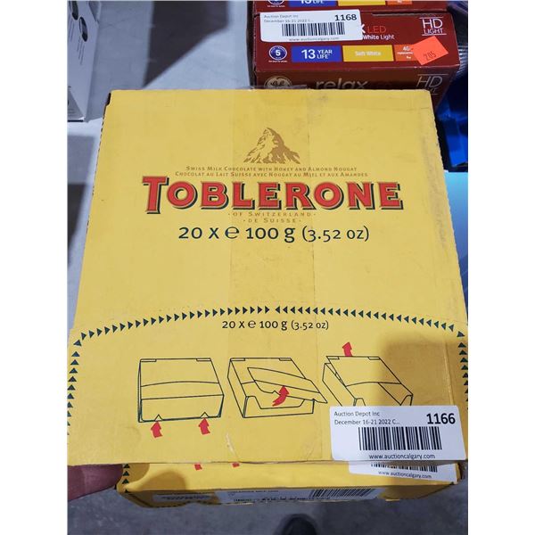 Toblerone Chocolate Bars 20 x 100g Case