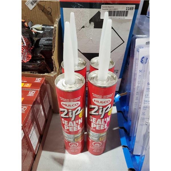 Mulco Interior / Exterior ZIP Seal' n Peel Removable Sealant Lot of 4