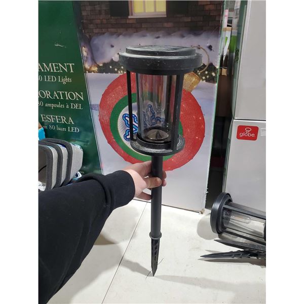 Lot of 5 large Glass solar path lights