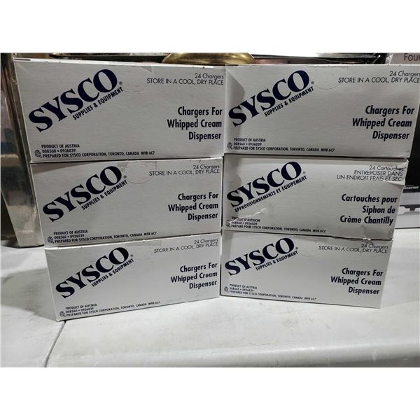 Sysco Chargers for Whipped Cream Dispenser 24 chargers per box times 6 cases
