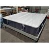 Image 2 : Gray Upholstered King Size Platform Bed with Euro Top Mattress