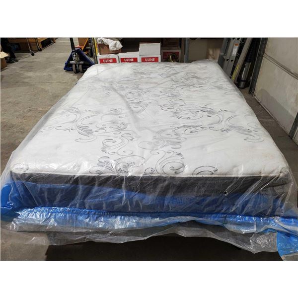 Gray Upholstered Queen Size Platform Bed with USB Port for easy Charging & Sealy Mattress