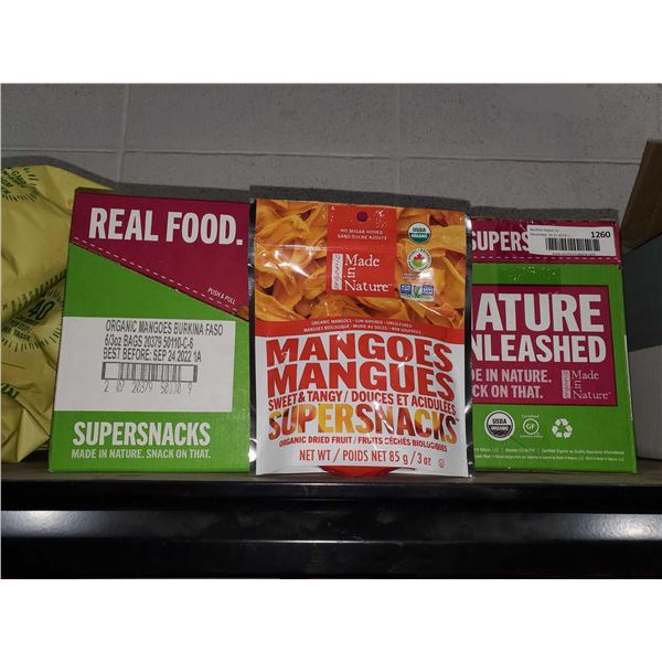 6 x3oz bags Nature Unleashed Made in Nature Mango Sweet & Tangy Organic dried Fruit