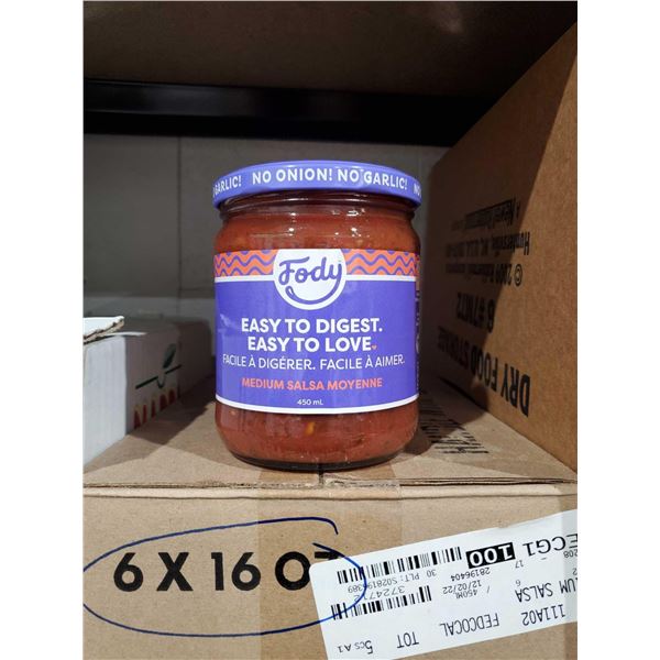 Fody Medium Gourmet Salsa Case lot 6 x 10oz