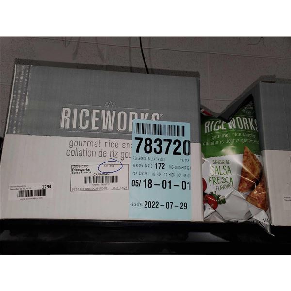 Riceworks gourmet rice snacks salsa case lot of 12 x 156g