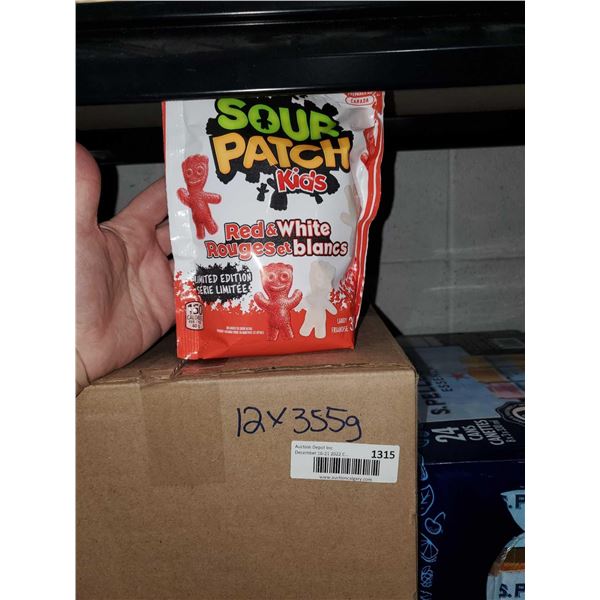 Sour patch red & white Gummies Case lot of 12 x 335g