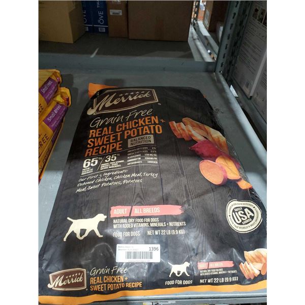 Merrick grain free real chicken dog food - 22lbs