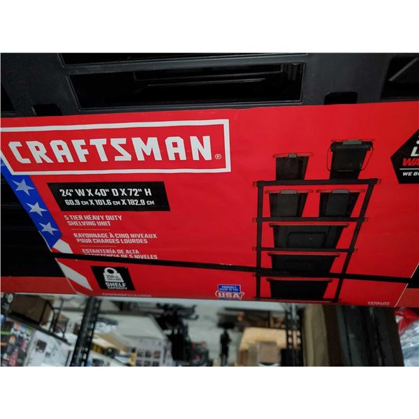 Craftsman 5 Tier Heavy Duty Shelving Unit 24x40x72" - Minor damage as shown