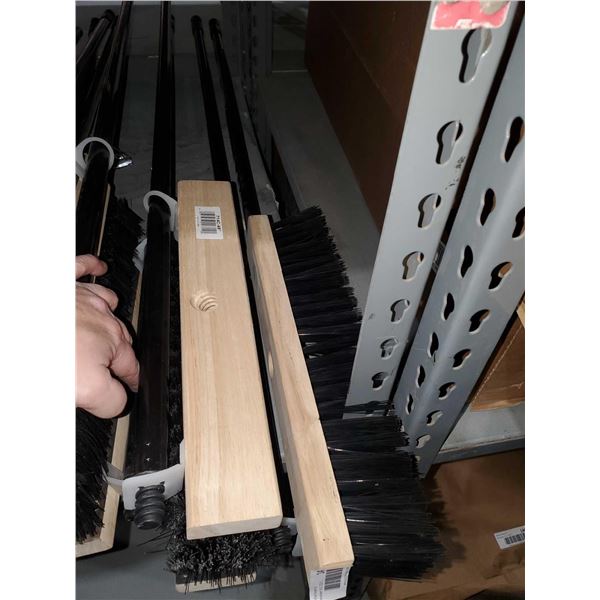 Lot of 3 - 48 Inch Push Brooms - Medium Stiff Bristles