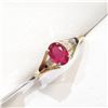 Image 3 : 10K YELLOW GOLD NATURAL RUBY(1.05CT) DIAMOND