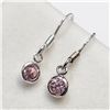 Image 3 : SILVER PINK CZ  EARRINGS