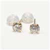 Image 1 : 14K YELLOW GOLD CUBIC ZIRCONIA EARRINGS