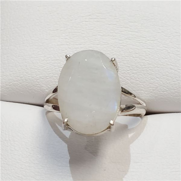 SILVER MOONSTONE RING