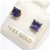 Image 2 : 14K YELLOW GOLD IOLITE EARRINGS, MADE IN CANADA