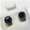 Image 2 : 14K WHITE GOLD BLACK DIAMOND(2.14CT) EARRINGS