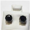 Image 3 : 14K WHITE GOLD BLACK DIAMOND(2.14CT) EARRINGS