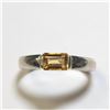Image 1 : SILVER GENUINE EMERALD CUT CITRINE RING
