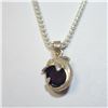 Image 1 : SILVER GARNET WITH DOLPHIN AROUND 18" NECKLACE