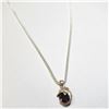 Image 3 : SILVER GARNET WITH DOLPHIN AROUND 18" NECKLACE