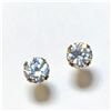 Image 2 : 14K YELLOW GOLD CZ WITH 14K SILICON BACKS EARRINGS